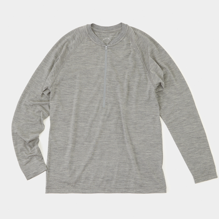 100% Merino Light Long Sleeve Zip C 2022 | 山と道 U.L. HIKE