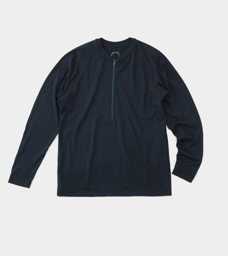 100% Merino LightLong Sleeve Zip | 山と道 U.L. HIKE & BACKPACKING