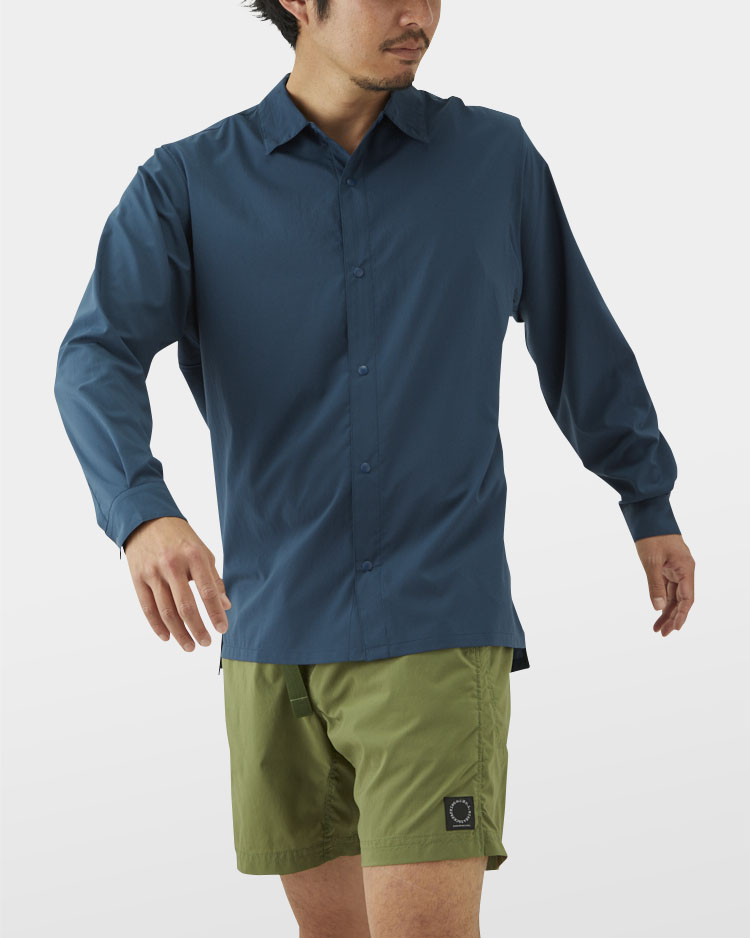 セール品の値段  Mサイズ Gray Blue Shirt UL 山と道 シャツ