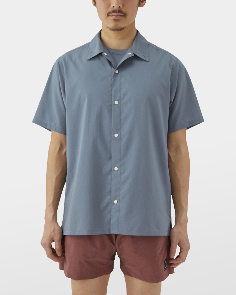 新品未使用 山と道 Mサイズ Bamboo Short Sleeve Shirt Indigo