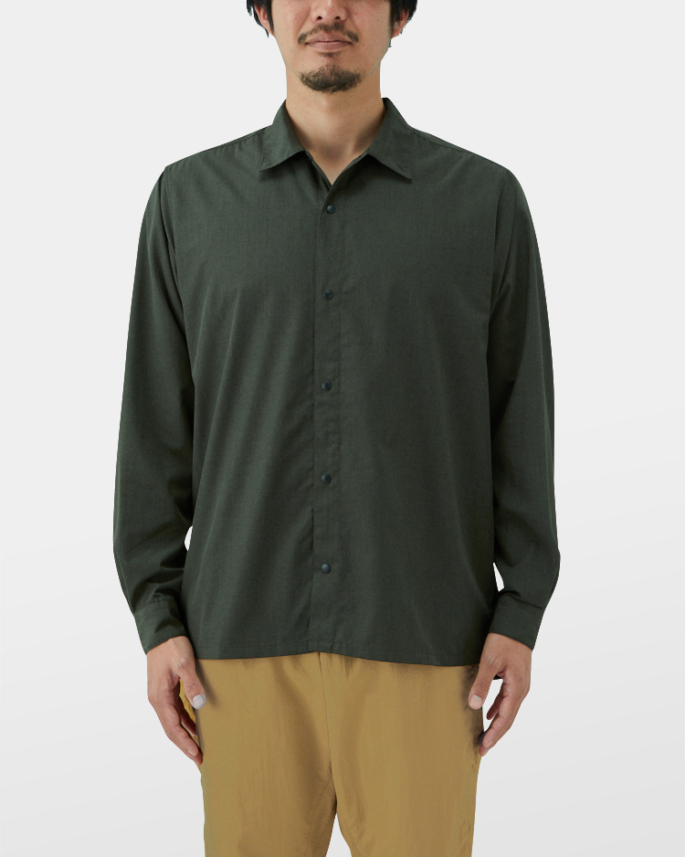 シャツ山と道 Bamboo Shirt Sage sizeS - シャツ