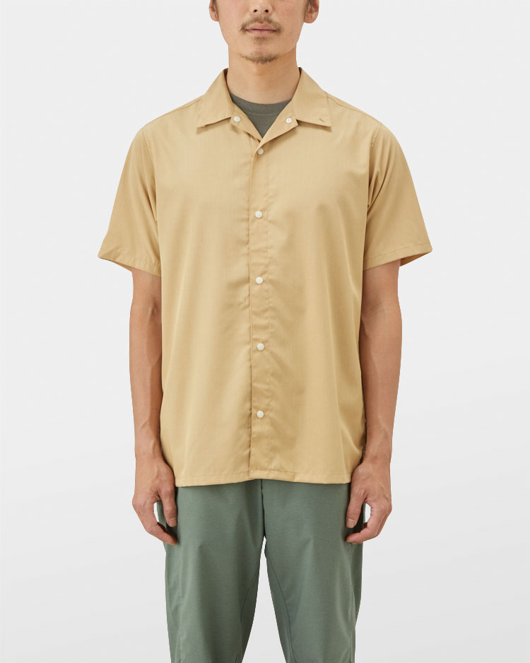 山と道 Bamboo Short Sleeve Shirt sage S-