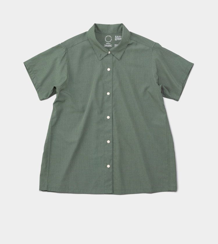 山と道　bamboo short sleeve shirt women M