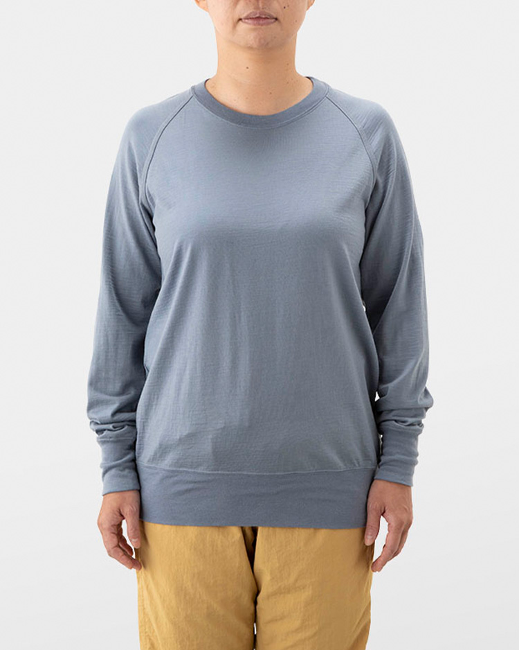 山と道 merino pullover blue gray unisex XS-